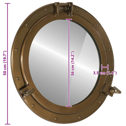 Väggspegel Ø50 aluminium och glas