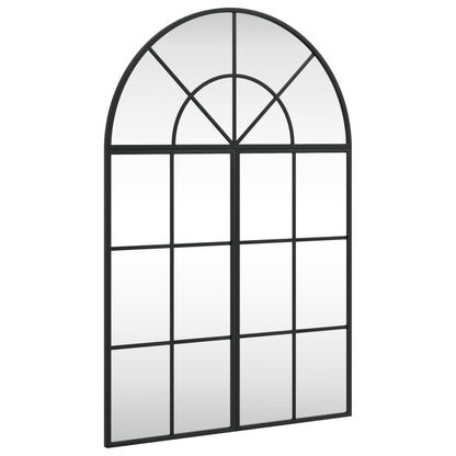 Väggspegel Svart 60x90 cm bågformad järn