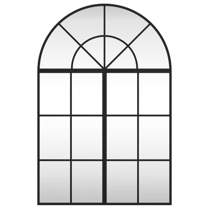 Väggspegel Svart 60x90 cm bågformad järn