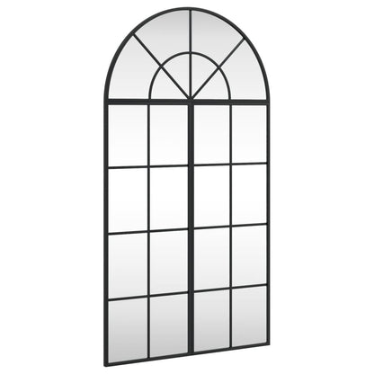 Väggspegel Svart 60x110 cm bågformad järn