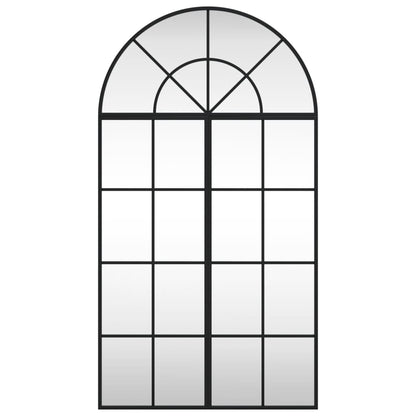 Väggspegel Svart 60x110 cm bågformad järn
