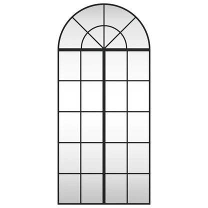 Väggspegel Svart 60x130 cm bågformad järn