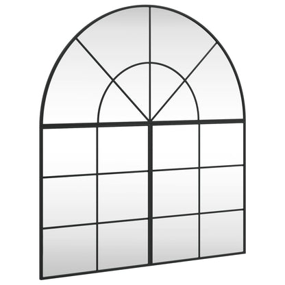 Väggspegel Svart 100x110 cm bågformad järn