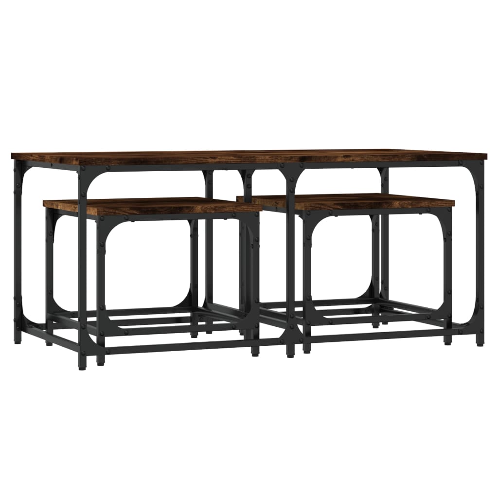 Soffbord Rökfargad Ek 3 st