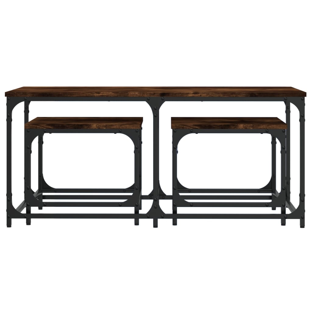 Soffbord Rökfargad Ek 3 st