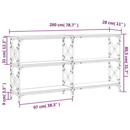 Avlastningsbord Konsollbord Rökfärgad Ek 200x28x80,5 cm