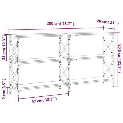Avlastningsbord Konsollbord Brun Ek 200x28x80,5 cm
