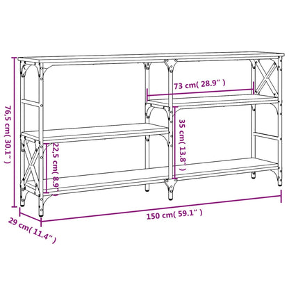 Avlastningsbord Konsollbord Brun Ek 150x29x76,5 cm