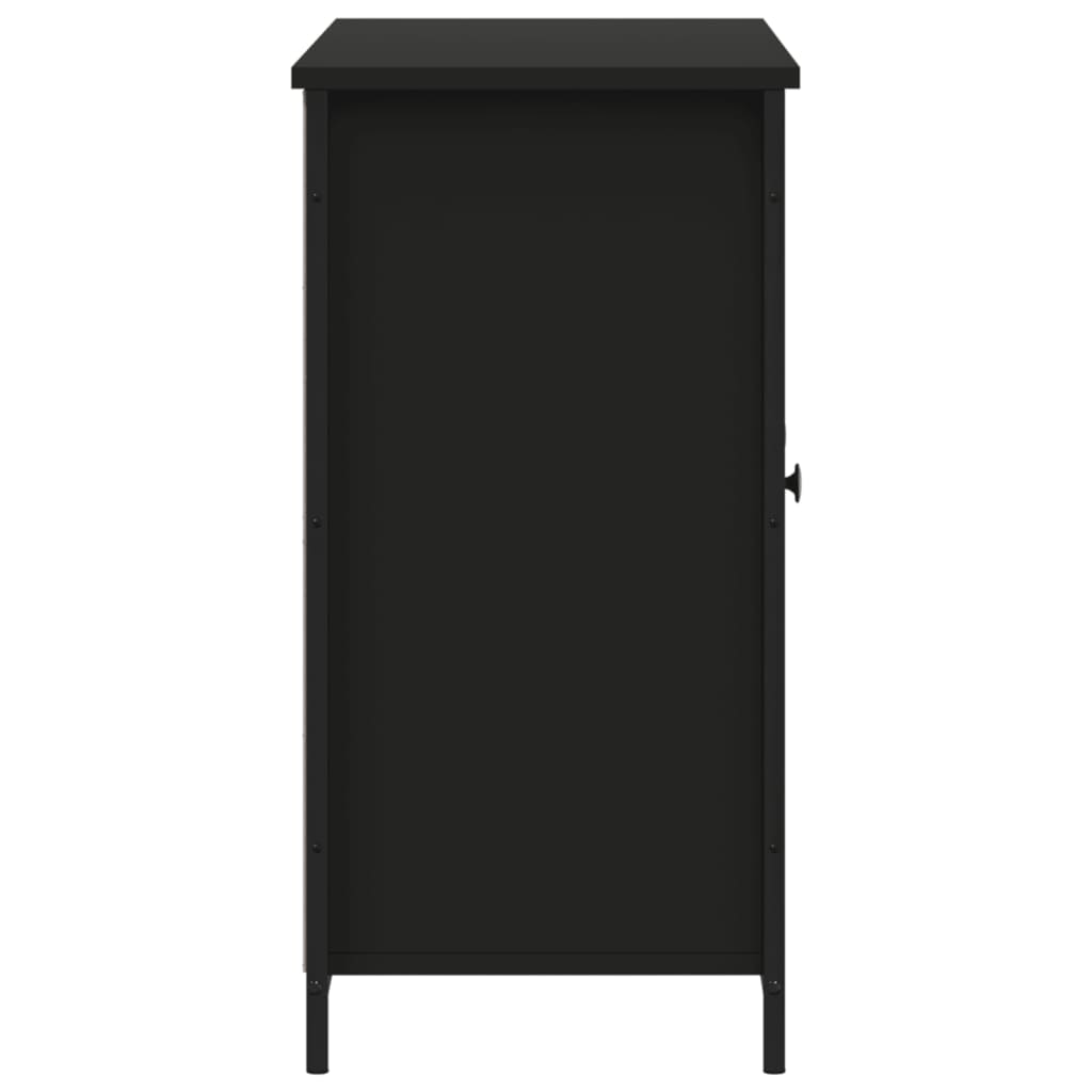 Byrå svart 100x35x70 cm konstruerat trä