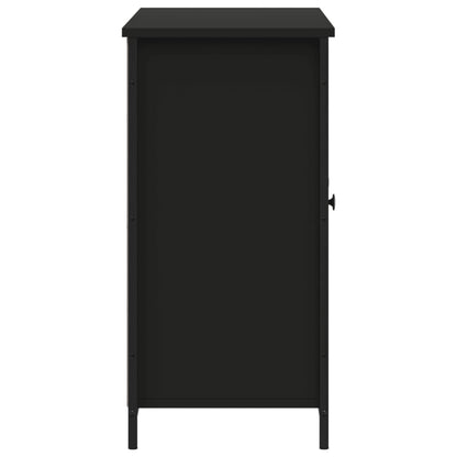 Byrå svart 100x35x70 cm konstruerat trä