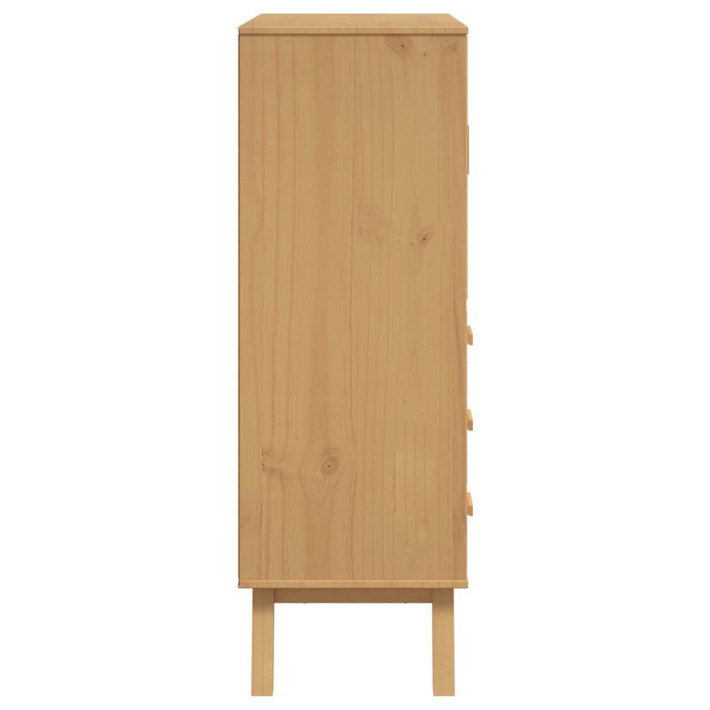 Skåp Grå OLDEN Brun 85x43x125 cm massiv furu