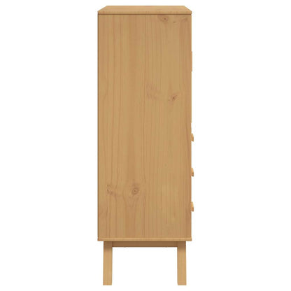Skåp Grå OLDEN Brun 85x43x125 cm massiv furu