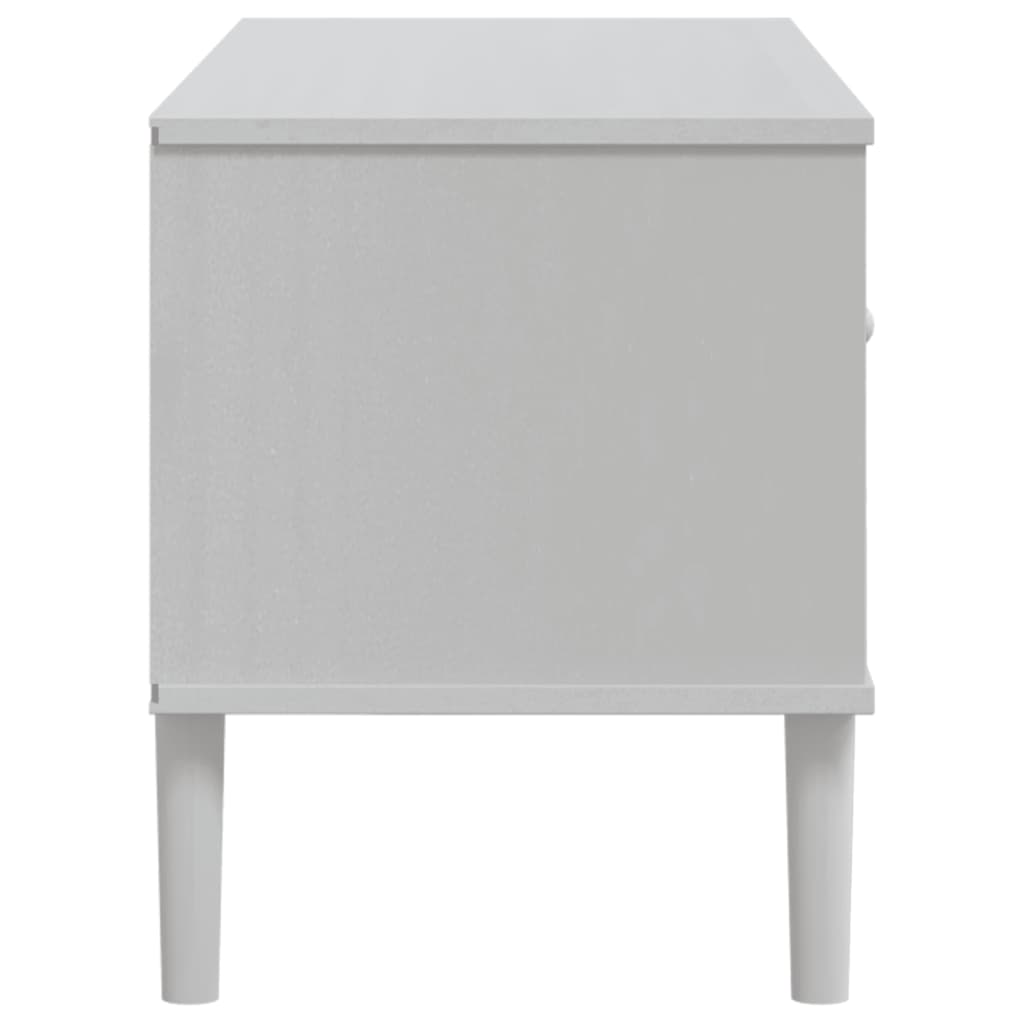 TV-Möbel Vit TV-Bänk SENJA rottinglook 106x40x49 cm massiv furu