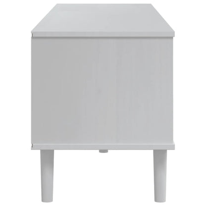 TV-Möbel Vit TV-Bänk SENJA rottinglook 158x40x49 cm massiv furu