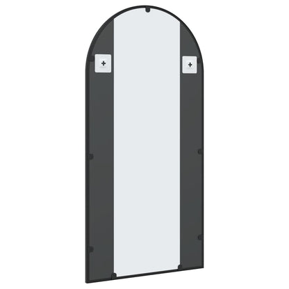 Väggspegel Svart 50x100 cm bågformad järn