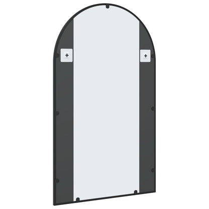 Väggspegel Svart 60x100 cm bågformad järn