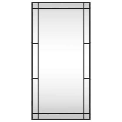 Väggspegel Svart 50x100 cm rektangulär järn
