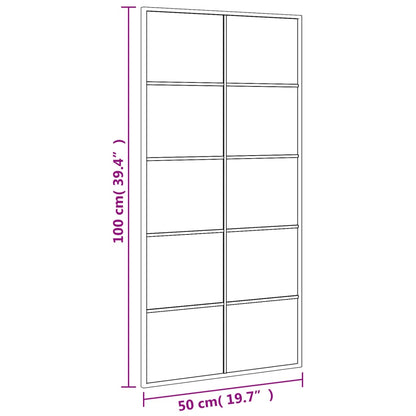 Väggspegel Svart 50x100 cm rektangulär järn