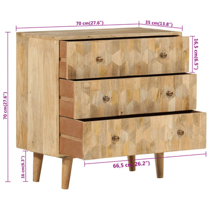 Byrå 70x35x70 cm massivt mangoträ