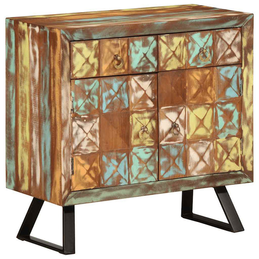 Byrå Trä flerfärgad 70x35x70 cm massivt återvunnet trä