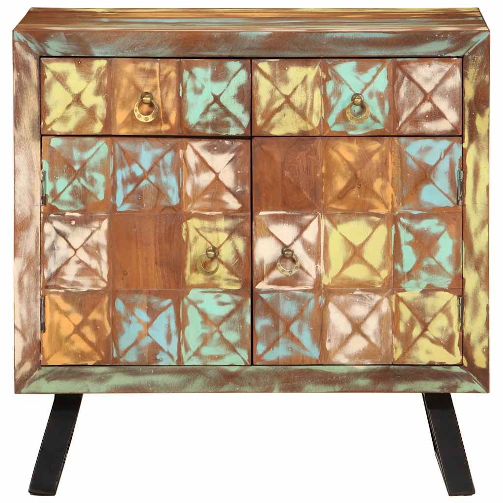 Byrå Trä flerfärgad 70x35x70 cm massivt återvunnet trä
