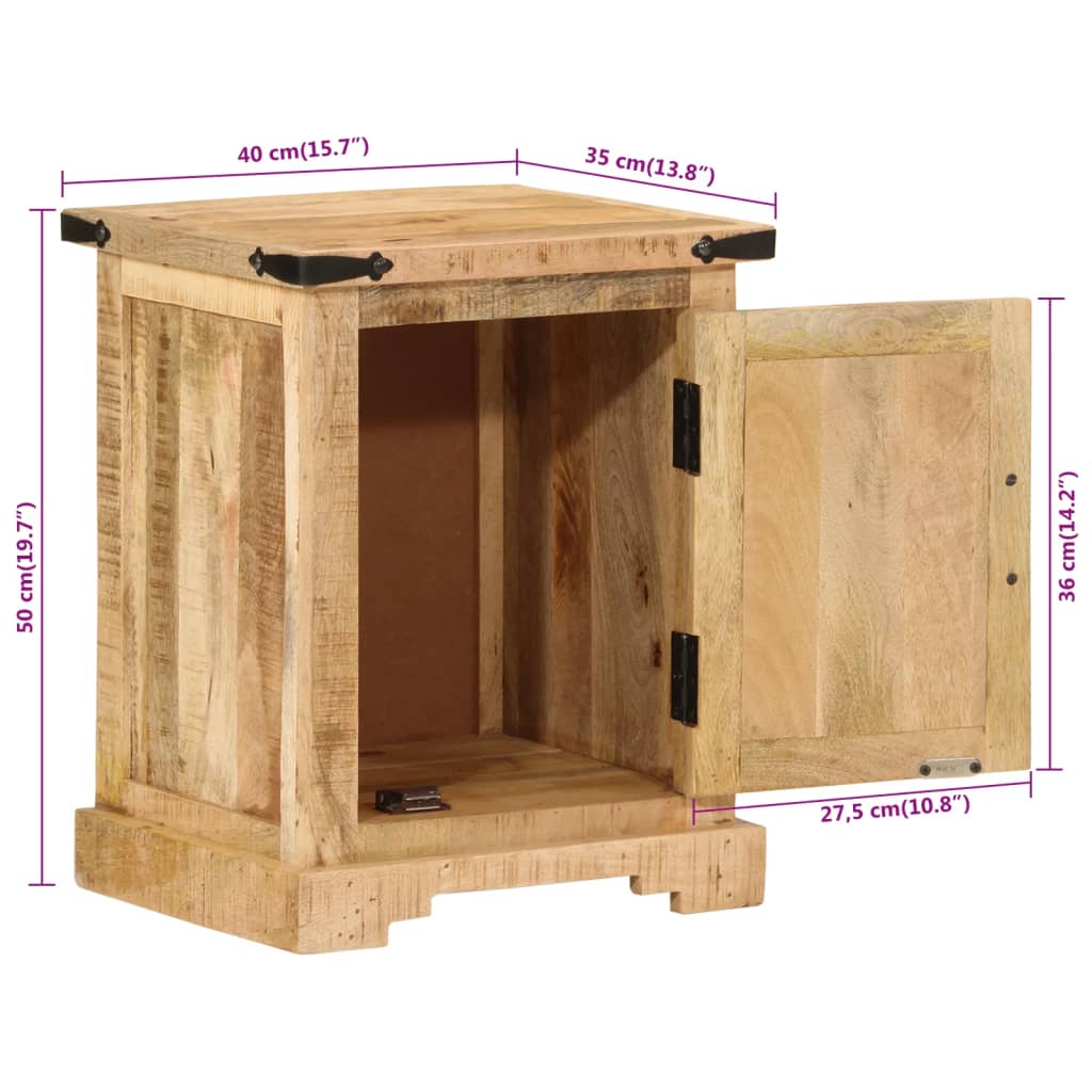 Sängbord 40x35x50 cm massivt mangoträ