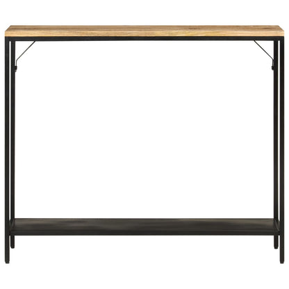 Avlastningsbord Konsollbord Trä 90x30x75 cm grovt mangoträ och järn