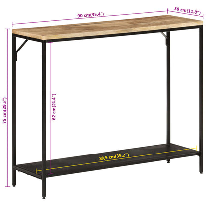 Avlastningsbord Konsollbord Trä 90x30x75 cm grovt mangoträ och järn