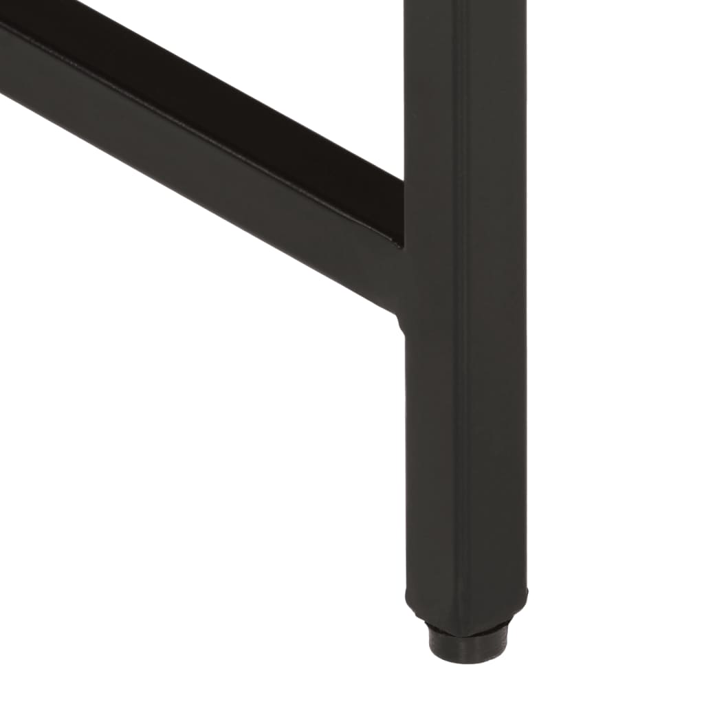 Soffbord Trä 3 st massivt massivt grovt mangoträ och järn