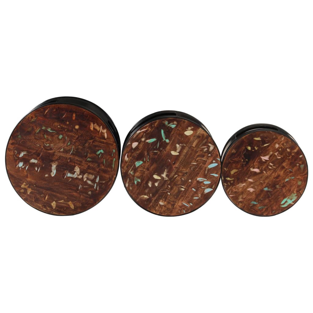 Soffbord DIV. 3 st trumma massivt återvunnet trä