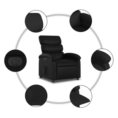 Elektrisk Fåtölj Svart Reclinerfåtölj konstläder