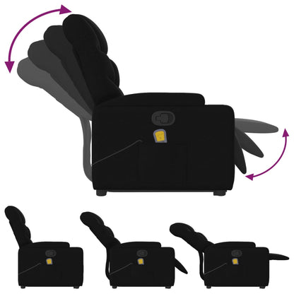 Elektrisk Massagefåtölj Svart med uppresningshjälp tyg