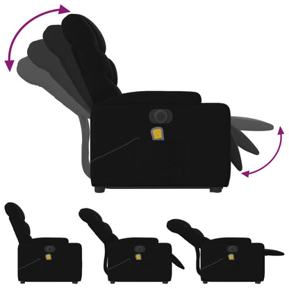 Elektrisk Massagefåtölj Svart med uppresningshjälp tyg