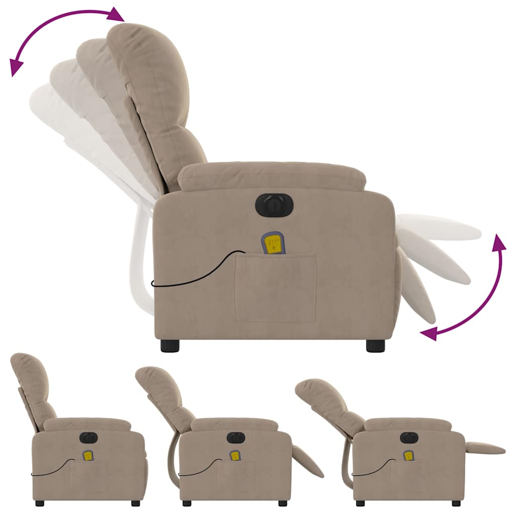Elektrisk Massagefåtölj Taupe mikrofibertyg