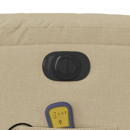 Elektrisk Massagefåtölj Gräddvit med uppresningshjälp tyg