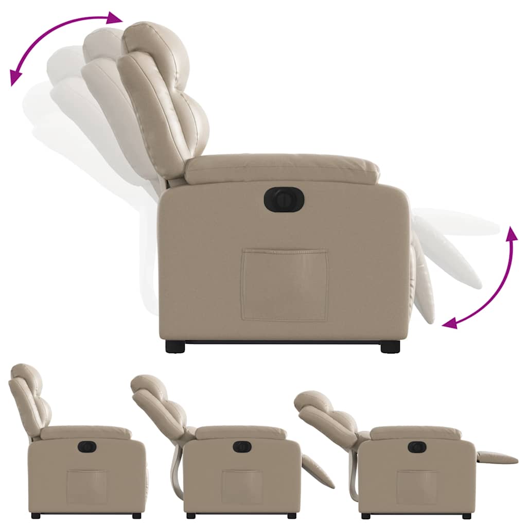 Fåtölj Cappuccino Reclinerfåtölj med uppresningshjälp konstläder