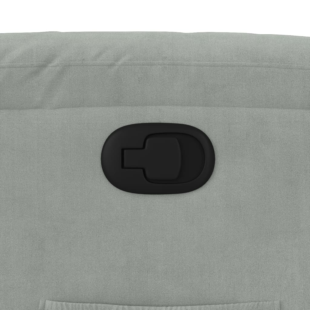 Fåtölj Ljusgrå Reclinerfåtölj med uppresningshjälp sammet