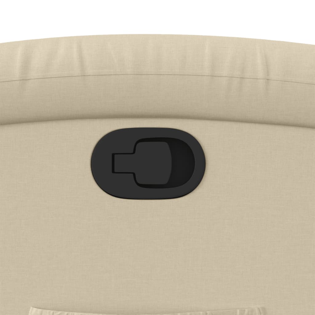 Fåtölj krämfärgad tyg