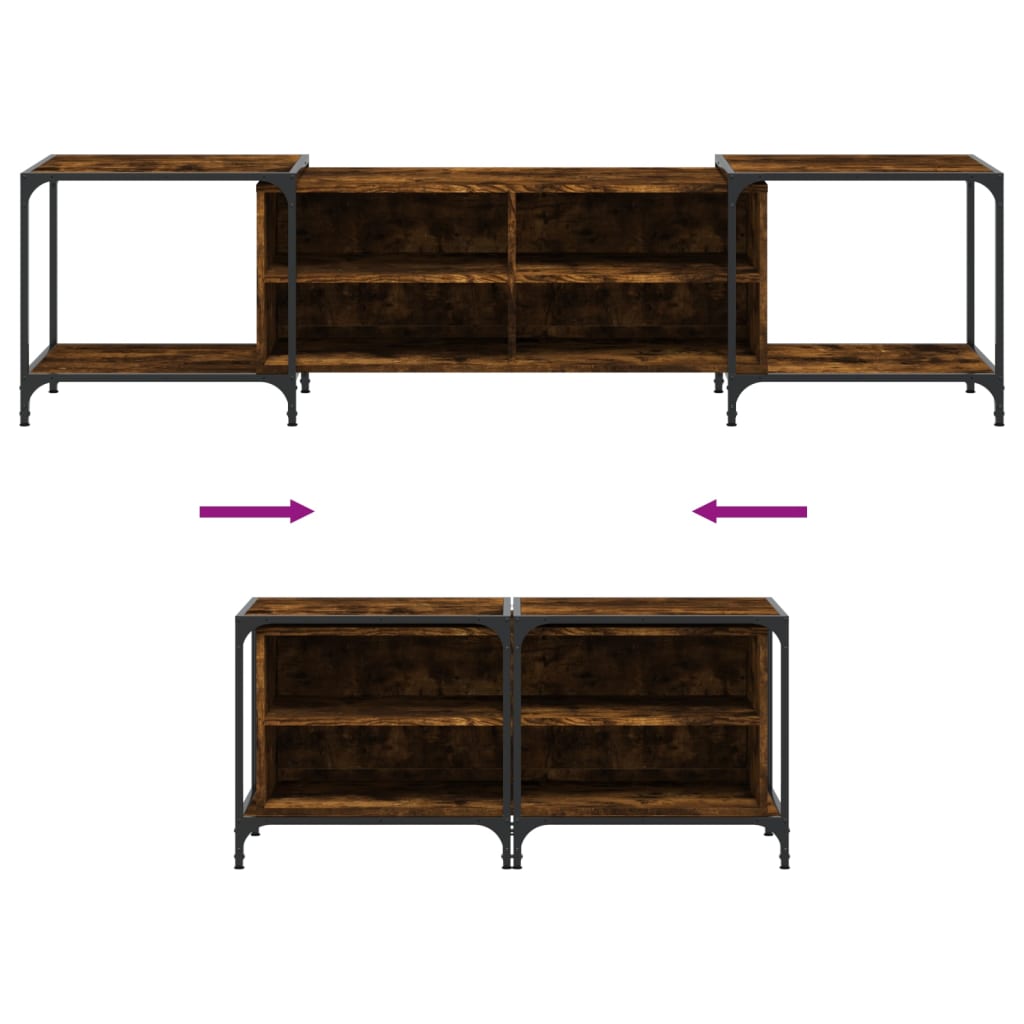 TV-Möbel Rökfärgad Ek TV-Bänk 203x37x50 cm