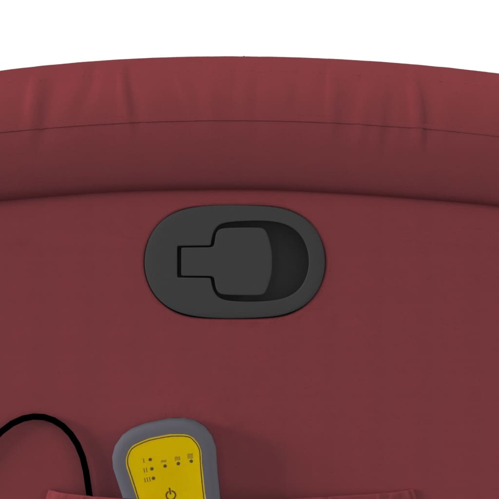 Elektrisk Massagefåtölj Vinröd konstläder