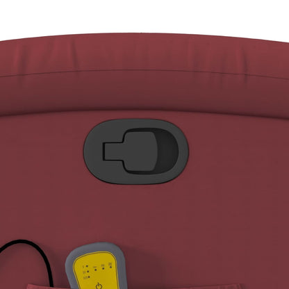 Elektrisk Massagefåtölj Vinröd konstläder