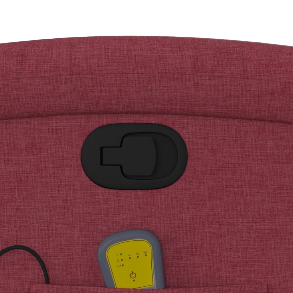 Elektrisk Massagefåtölj Vinröd tyg