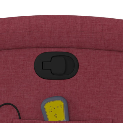 Elektrisk Massagefåtölj Vinröd tyg