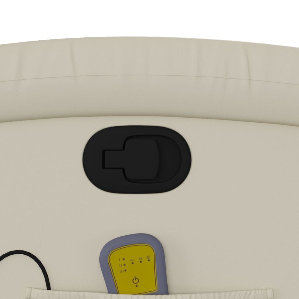 Elektrisk Massagefåtölj Gräddvit konstläder