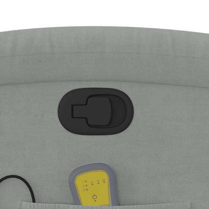 Elektrisk Massagefåtölj Ljusgrå sammet