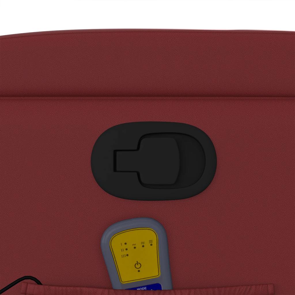 Elektrisk Massagefåtölj Vinröd konstläder