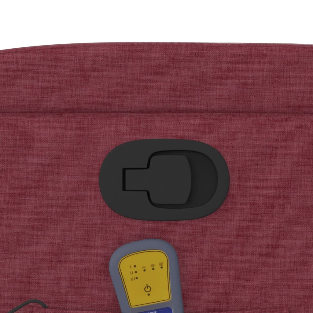 Elektrisk Massagefåtölj Vinröd tyg