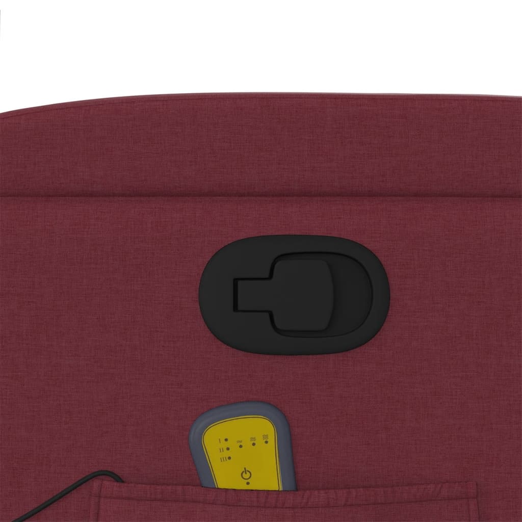 Elektrisk Massagefåtölj Vinröd tyg