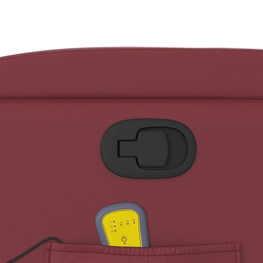 Elektrisk Massagefåtölj Vinröd konstläder