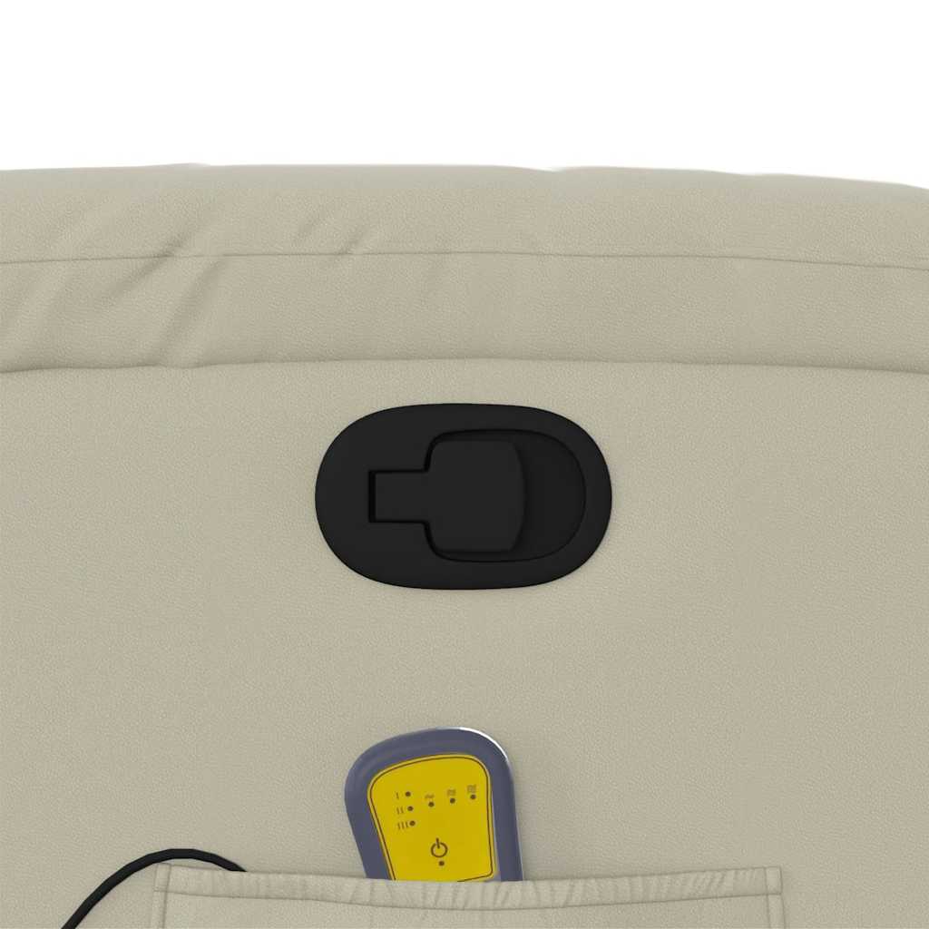 Elektrisk Massagefåtölj Gräddvit konstläder